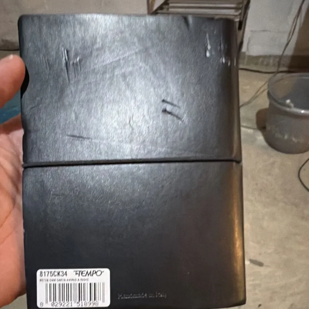 TEMPO 8175CK34 Black Leather Journal Notebook